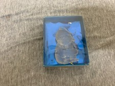 VTG 1987 Frosted Ice Sculptures Clear Plastic Acrylic Santa Christmas Ornament picture