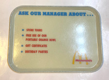 Vintage 70s and 80s McDONALD'S RESTAURANT Fiberglass Tray Ask Our Manager About picture
