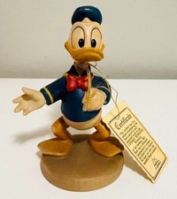 Vintage Conrad Moroder Disney Donald Duck Hand Carved Wood Figurine 5” Certifica picture