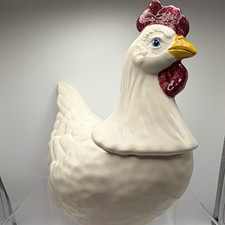 Vintage Metlox Chicken Cookie Jar Near Mint Old Country Farmhouse Decorative picture