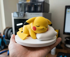 3D Printed Sleeping Pikachu Figure – Hand Painted – Custom Size – Pokémon Decor picture