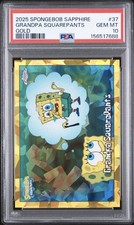 2025 Topps Chrome SpongeBob Sapphire Grandpa SquarePants Gold /50 #37 PSA 10 picture
