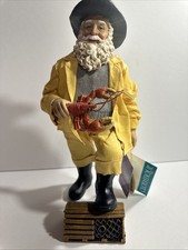 VTG Santa Clothtique Lobster Man Yellow Rain Coat Figurine 2000 Possible Dreams picture