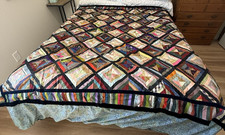 Antique Crazy Quilt - Pieced Silk w/ Velvet Back, 74