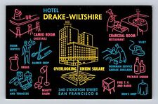 San Francisco CA-California, Hotel Drake Wiltshire, Advertising Vintage Postcard picture