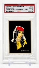 1929 Major Drapkin Tobacco Card CIRCASSIA Girls of Many Lands PSA 9 (#13 of 50) picture