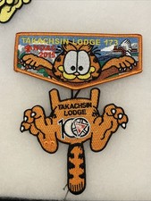 Sagamore Council Takachsin Lodge Garfield 2015 NOAC Patch 2pc Set picture