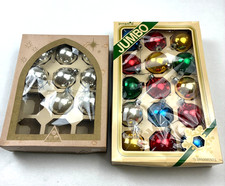 VTG 2 Boxes Of 23 Mercury Glass Christmas Ornaments 2’’ 60s-70s Multicolor picture