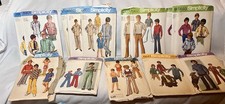 Vintage 1970’s Boys Sewing Patters Simplicity New & Used Lot of 14 Sz 4-16 picture
