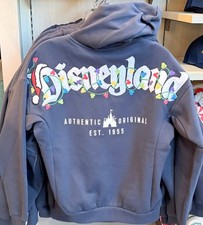 Disney Disneyland Christmas 2026 Mickey Mouse Lights Zip-Up Hoodie MEDIUM New picture