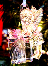 Vintage Gorham Ornament Crystal CHERUB picture