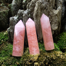 4PCS Rose Quartz Tower Points Healing Crystal Energy Stone Home Decor Gift picture