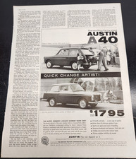 1959 VTG Saturday Evening Post Magazine Austin A40 Advertisement- 11 x 13 picture