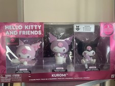 Hello Kitty And Friends Kuromi 20th Anniversary Gift Set 3 Flocked Figures HTF picture