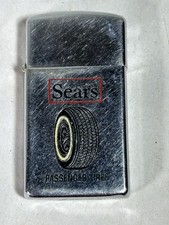 Vintage Zippo Sears Passenger Tires Lighter Advertising Gas Oil Collectible Gift picture
