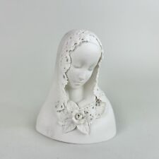Vintage Cybis Bisque Madonna Delicate Lace Veil Porcelain 1960's Figurine Signed picture