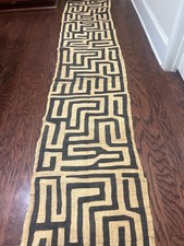 genuine 10 feet African (Congo) Kuba Raffia cloth fabric, natural woven handmade picture
