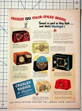 Vintage 1950 Crosley 1951 Color-Styled Radios Christmas Magazine Print Ad picture