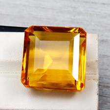 100 Ct Certified Golden Yellow Citrine Radiant Cut Natural Loose Gemstone picture