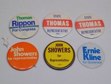 Pin Lot Vintage Metal Button Pinback Pennsylvania Political Ernie Kline Thomas + picture