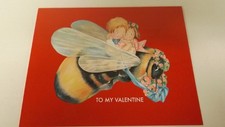 New Shackman Repro 1930's Kids Riding Bumble Bee Valentine Card Mint in Package picture