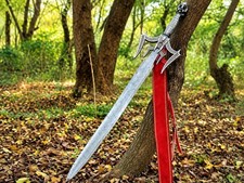 Handmade Hand Forged Damascus Viking Sword, Battle Ready Medieval Sword picture