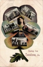 Greetings fr Tuscaloosa Alabama Insane Asylum School Hotel 1908 Postcard COPY picture