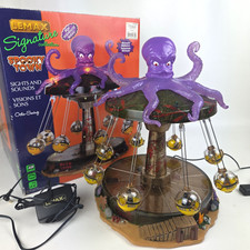 Lemax Spooky Town Octo-Swing 14379 Lights Sounds Animated Carnival Ride Tested picture
