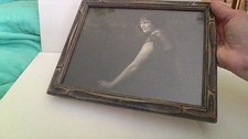 Antique 1920's Portrait Flapper Woman in Ornate Carved Wood Frame San Diego Orr picture