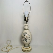 Hand painted Cottagecore 1940’s Magnolia floral table lamp 27.5 Inches picture