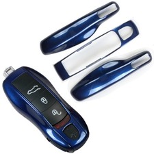 Blue Key Fob Shell for Porsche Cayenne Panamera 911 718 Macan Boxster Cayman picture