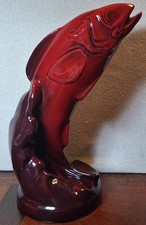 Royal Doulton Flambe Leaping Salmon Fish Figurine Charles Noke Signed Vintage picture
