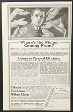 1915 Original Print Advertisement - Course in Personal Efficiency Antique WW1 picture