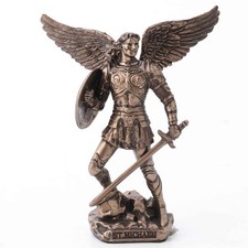 Veronese Design 4.2 Inch Archangel Saint Michael Painted Bronze Finish Religious picture