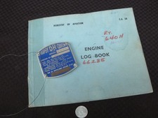 1962 de Havilland Gipsy Moth Data Plate And Engine Log Book picture