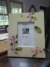 Vtg 90s Marjolein Bastin Hallmark Floral Butterfly Cottage Wood Frame 5x7 picture