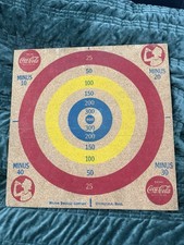 Vintage 1940’s Milton Bradley Drink Coca Cola Cork Dart Board Double Sided picture