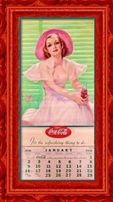 😲 VINTAGE ORIGINAL 1938 COCA COLA 12 MONTH PINUP GIRL CALENDAR COKE POSTER ART picture