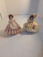 Vintage Heirlooms of Tomorrow Porcelain Lace Figurines Ella 1136 Sarah 1174 READ picture