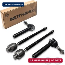 4Pcs Heavy-Duty Front Inner & Outer Tie Rod End Kit for 2007-2013 Chevy, GMC & C picture