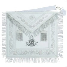 Handmade Masonic Past Master Apron with Compasses & Quadrant - Genuine Lambskin picture