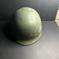 WWII U.S. M1 liner with a rayon suspension and leather sweatband. picture