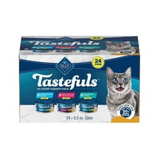 BLUE Tastefuls Adult Flaked Wet Cat Food 5.5 oz Variety Pack 24 Cans picture