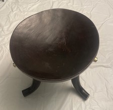 Vintage Handmade Tanzania Wooden Three-Legged Milk Stool  Tribal Art 17