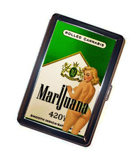 Marijuana vintage BOOTY pinup Cigarette Case Handmade advertisement picture