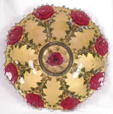 Goofus Glass Plate La Belle Rose Indiana Pressed EAPG 10.5 in Antique 1908-1920 picture