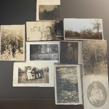 10 Antique RPPC Photo Postcards – Families, Couples, Kids, Early 1900s picture