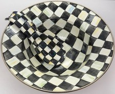 Vtg 1995 Camp MacKenzie Childs Courtly Check 11.5 Salad Pasta Bowl Spoon READ picture