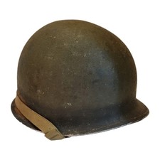 WWII WW2 US Military Army M1 Front Seam Helmet w Strap and World War II Liner picture