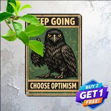 Stay Positive Black Cat Sign Humorous Good Vibes Kitten Tin Metal Plaque 8x12 picture